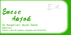 emese apjok business card